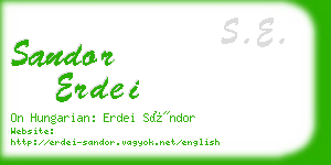 sandor erdei business card